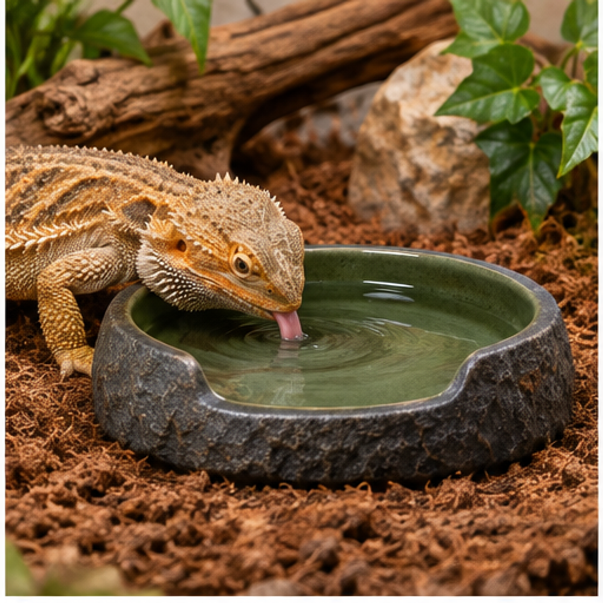 Ceramic Water Dish — lifestyle